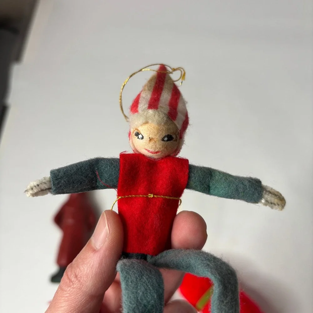 Vintage Christmas‎ Ornaments Lot Santa Elf Bird Nutcracker Mouse Holiday Decor